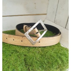 Ceinture en Liège Naturel - Boucle Rectangle - 105 cm