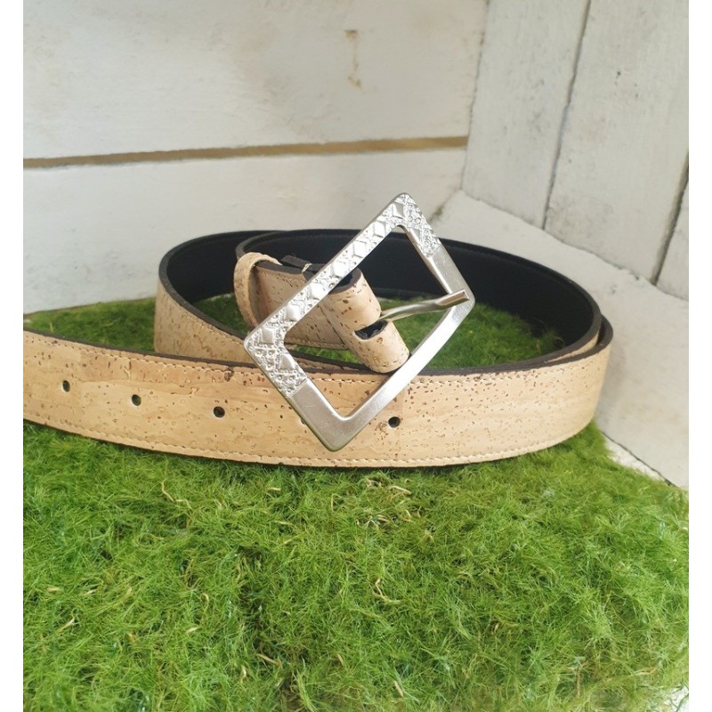 Ceinture en Liège Naturel - Boucle Rectangle - 105 cm Ceinture en Liège Naturel - Boucle Rectangle - 105 cm