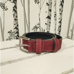 Ceinture en Liège Bordeaux - Boucle Métal - Ajustable 90-110 cm