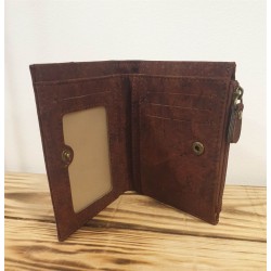 Petit portefeuille en liège marron – Compact, pratique et élégant