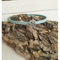 Bracelet en liège fait main avec breloque trèfle – Porte-bonheur en plusieurs coloris