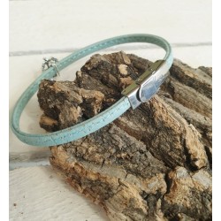 Bracelet en liège fait main avec breloque trèfle – Porte-bonheur en plusieurs coloris