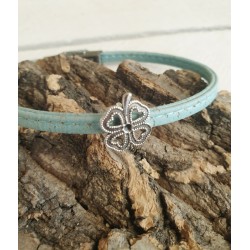 Bracelet en liège fait main avec breloque trèfle – Porte-bonheur en plusieurs coloris