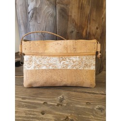 Sac bandoulière en liège rectangulaire – Naturel & baroque chic
