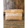 Sac bandoulière en liège rectangulaire – Naturel & baroque chic