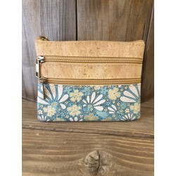 Porte-monnaie en liège fleuri – Compact, pratique & naturel