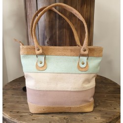 Sac à main en liège pastel – 2 anses & bandoulière réglable