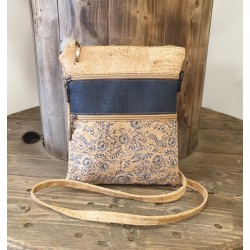 SAC BANDOULIERE EN LIEGE BLEU FONCE
