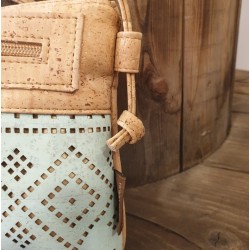 Sac Bandoulière bleu pastel - Bandoulière ajustable & Poches Zippées