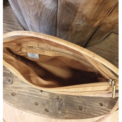 Sac Bandoulière Liège Naturel blanc/doré - Bandoulière Ajustable