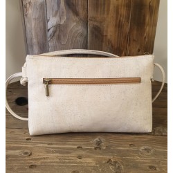 Sac Bandoulière Liège Naturel blanc/doré - Bandoulière Ajustable