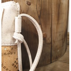 Sac Bandoulière Liège Naturel blanc/doré - Bandoulière Ajustable