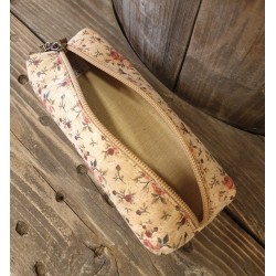 Trousse en Liège Motifs Fleurs - 1 Tirette - 19x7x4 cm