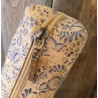 Trousse Liège Fleurs Bleu Foncé - 1 Tirette - 19x7x4 cm