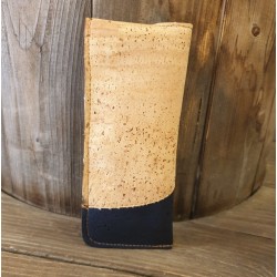 Étui à Lunettes Liège Naturel et Bleu Marine - Fermeture Pression