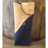 ETUI A LUNETTES EN LIEGE BLEU MARINE ET NATUREL