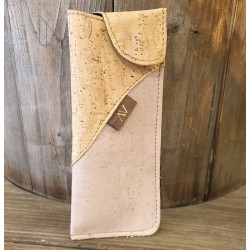 ETUI A LUNETTES EN LIEGE ROSE PASTEL