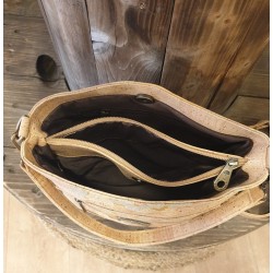 Sac à main en liège naturel – Élégance pastel et finitions dorées