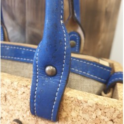 Sac à main rigide en liège – Naturel & bleu, chic et vegan