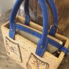Sac à main rigide en liège – Naturel & bleu, chic et vegan