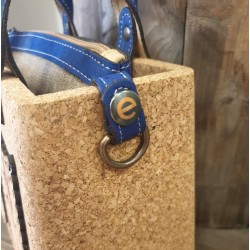 Sac à main rigide en liège – Naturel & bleu, chic et vegan