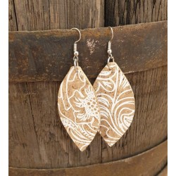 Boucles d'oreilles en liège style baroque