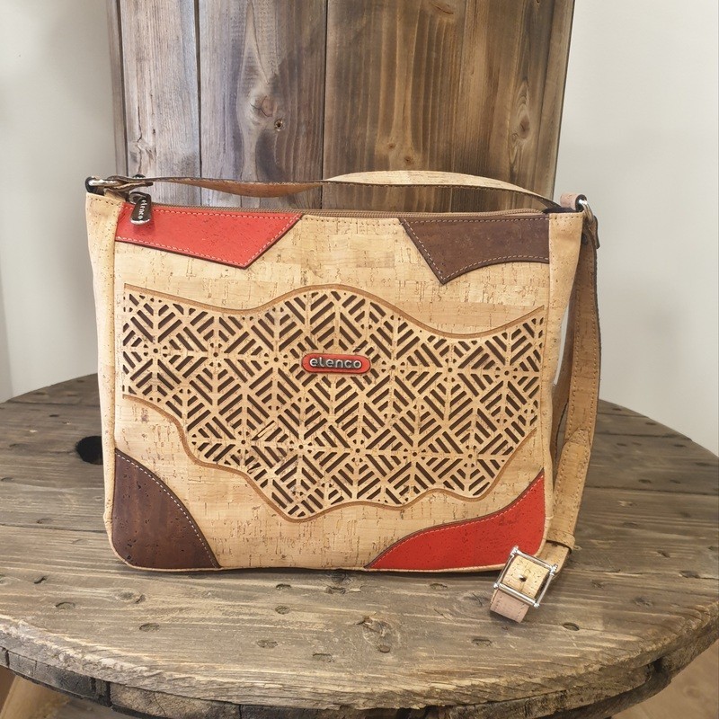 Sac bandoulière liège naturel – Motif laser, chic & vegan