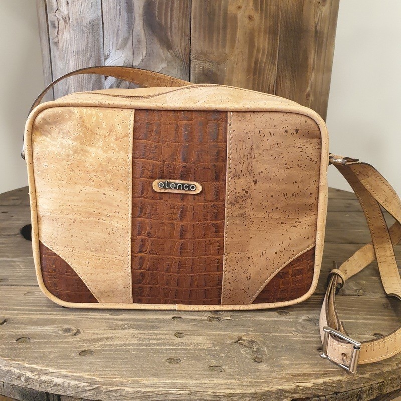 Sac bandoulière liège naturel – Effet croco chic & vegan Sac bandoulière liège naturel – Effet croco chic & vegan