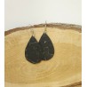 Élégantes boucles d'oreilles en liège noir et doré - Créations artisanales