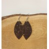 Boucles d'oreilles en liège marron et doré - EssenTerra