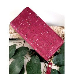 Portefeuille en liège - Fuchsia et argent, un accessoire unique