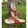 Sandales en liège rouge