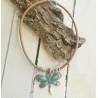 Collier en liège avec pendentif Libellule