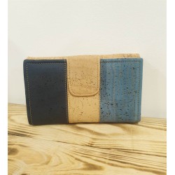 Portefeuille en liège - Naturel et bleu, un style unique