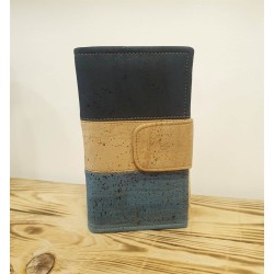Portefeuille en liège - Naturel et bleu, un style unique