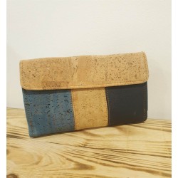 Portefeuille en liège - Naturel et bleu, un style unique