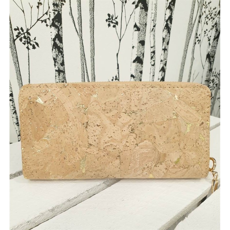 Portefeuille en liège - Naturel avec touche dorée, un style raffiné Portefeuille en liège - Naturel avec touche dorée, un style raffiné
