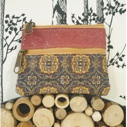 Porte-monnaie en liège - Motifs originaux, plusieurs couleurs, double fermeture éclair