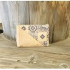 Porte-monnaie en liège - Motifs bleus sur liège naturel