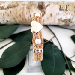 Bracelet en liège avec coeur