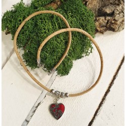 Collier coeur en liège
