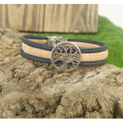 Bracelet liège arbre de vie : Bijou artisanal & éco-responsable