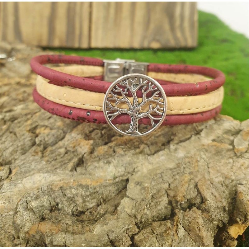 Bracelet liège arbre de vie : Bijou artisanal & éco-responsable Bracelet liège arbre de vie : Bijou artisanal & éco-responsable