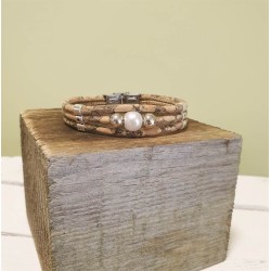 Bracelet liège avec papillons : Création unique & légère