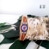 Bracelet en liège naturel et orange avec cabochon – Élégance et charme