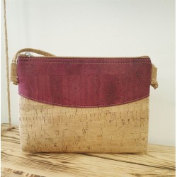 Sac bandoulière en liège naturel et bordeaux - Élégant et pratique