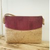 Sac bandoulière en liège naturel et bordeaux - Élégant et pratique