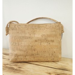Sac bandoulière en liège naturel et bordeaux - Élégant et pratique