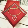 Parure bijoux en liège naturel – Collier et bracelet cœurs assortis