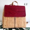 Sac à dos en liège naturel avec rabat bordeaux – Élégant et pratique